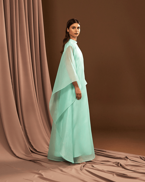 MINT ORGANZA LOOSE FIT DRESS